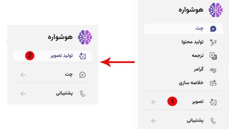 نحوه دسترسی به قابلیت تولید تصویر