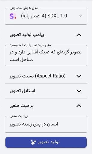 مثالی از استفاده از پرامپت منفی در تولید تصویر